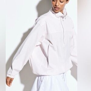 VINCE Organic Cotton Half Zip Pullover in Peony Pink Size Medium